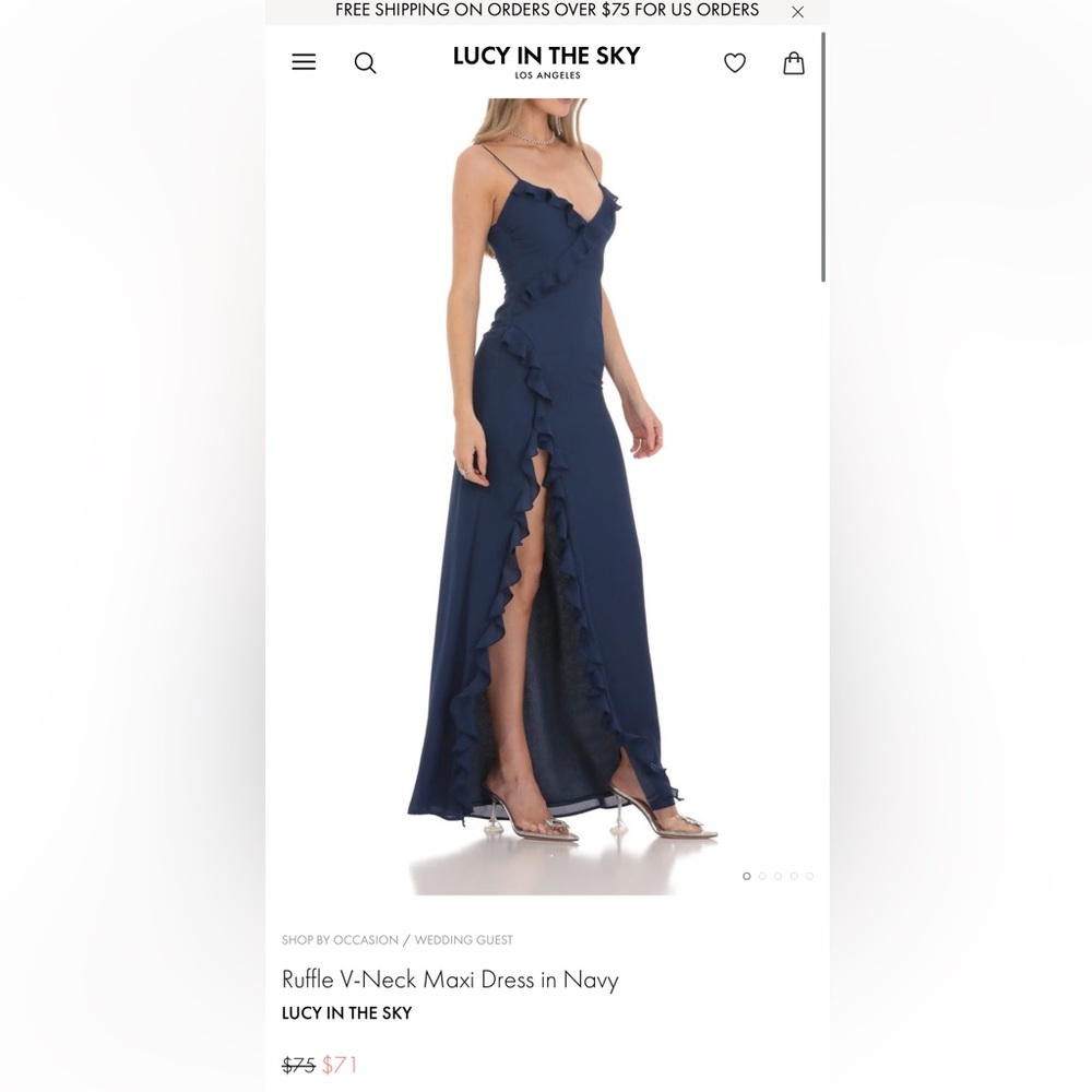 Maxi Ruffle Navy Dress